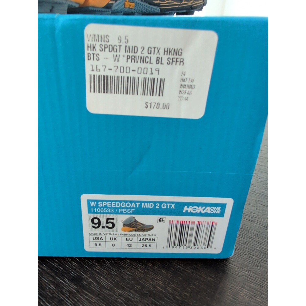 Hoka Speedgoat Mid 2 GTX Women's Hiking Shoe Sz 9.5, Worn 1x, ORIGINAL BOX - Picture 2 of 9